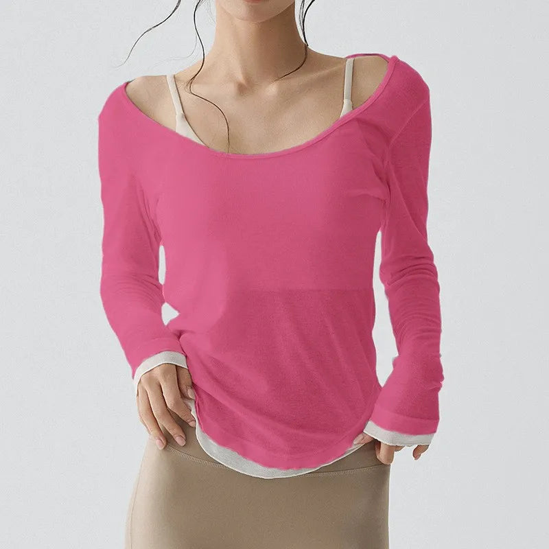 Quick-Dry Long Sleeve Yoga Shirt | Breathable Fitness Running Top