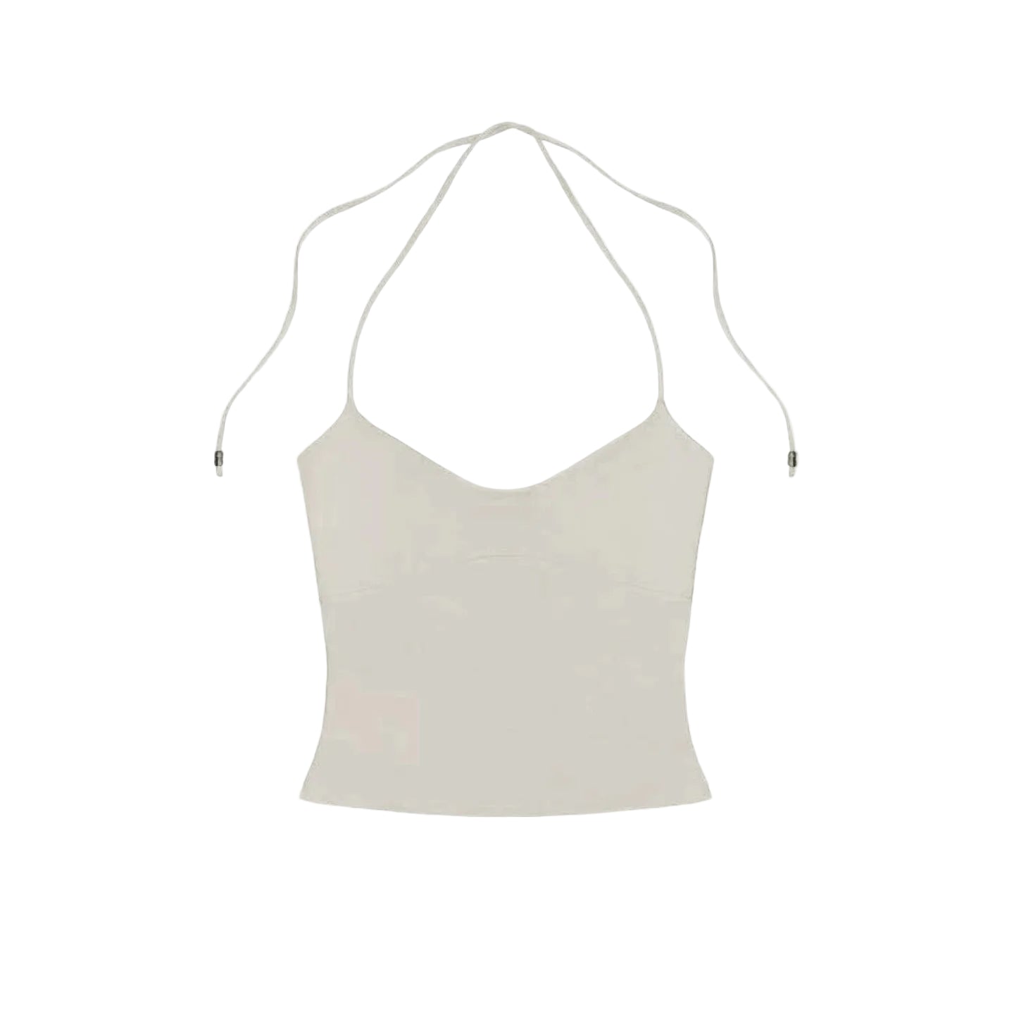 Open-Back Halter Camisole | Metal Accent Self-Tie Straps Top