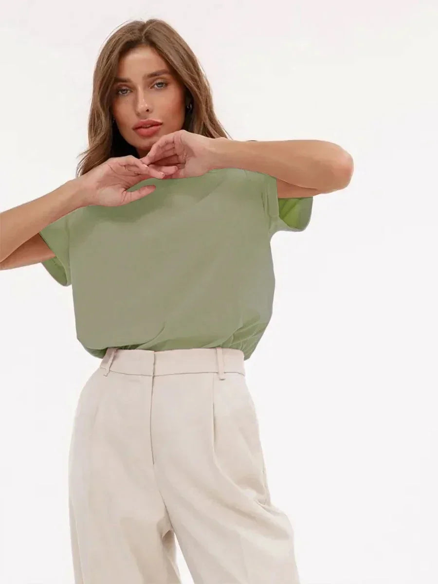 100% Cotton Basic T-Shirt - Short Sleeve Loose