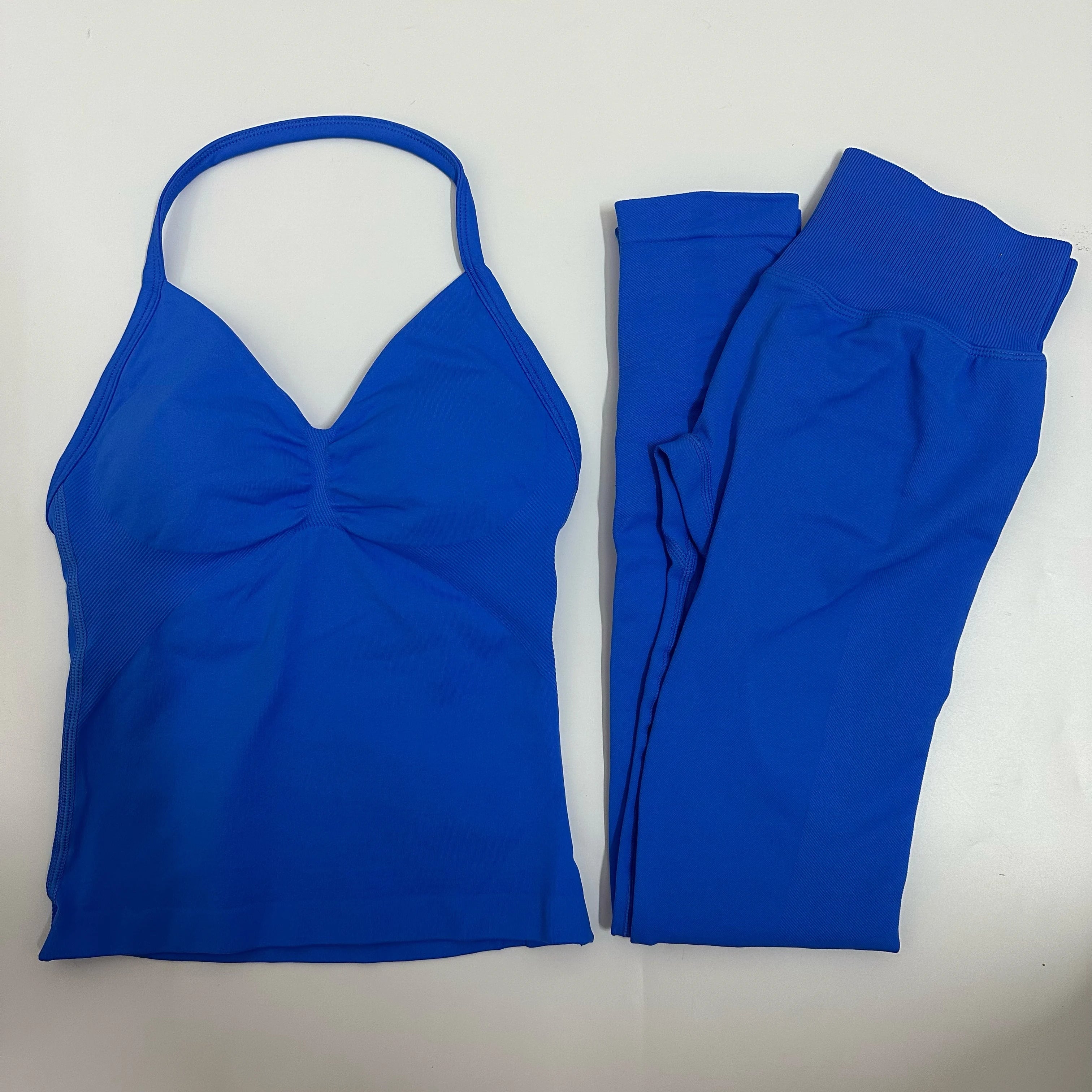2-Piece Yoga Set - Backless Tank High Waist