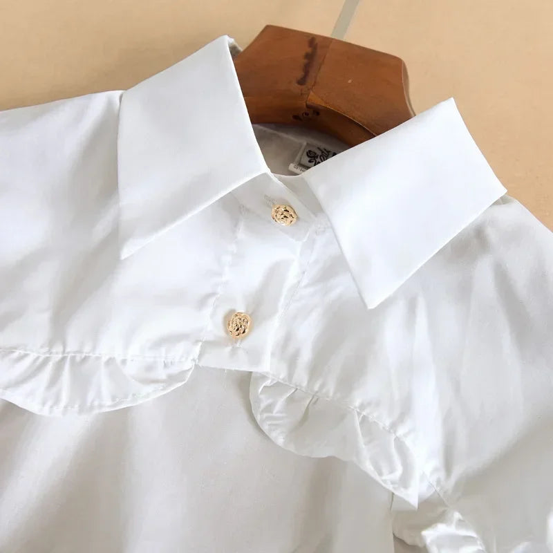 Puff Sleeve Lolita Top | Detachable Ruffled Collar Blouse