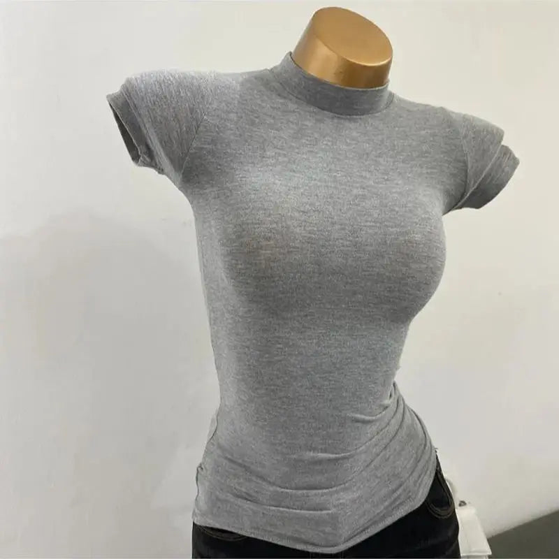 Ribbed Knit Turtleneck Crop Top | Slim Fit Festival Essential