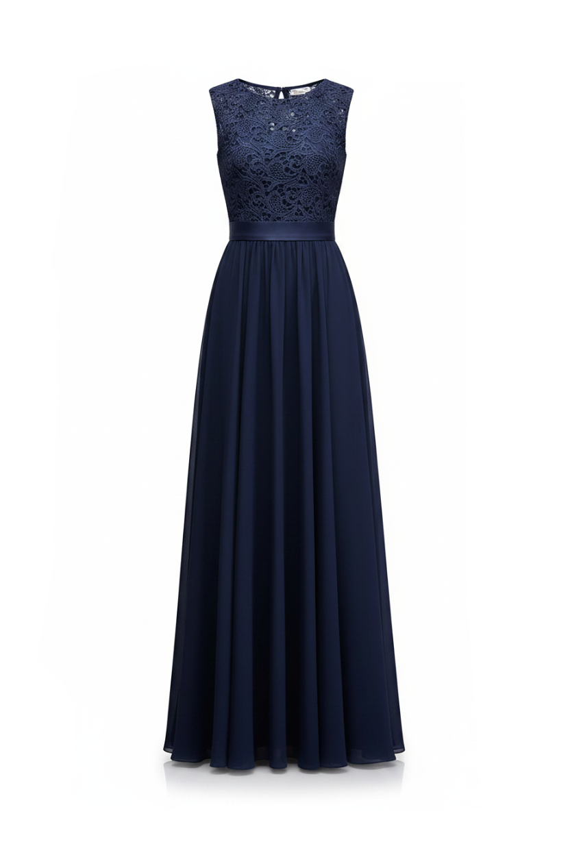 Beaded Applique A-Line Prom Gown | Spaghetti Strap Formal Evening Dress