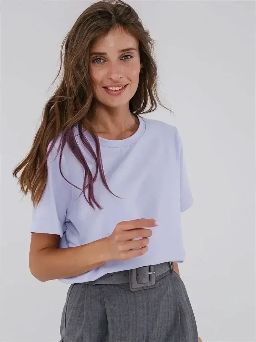 100% Cotton Basic T-Shirt - Short Sleeve Loose