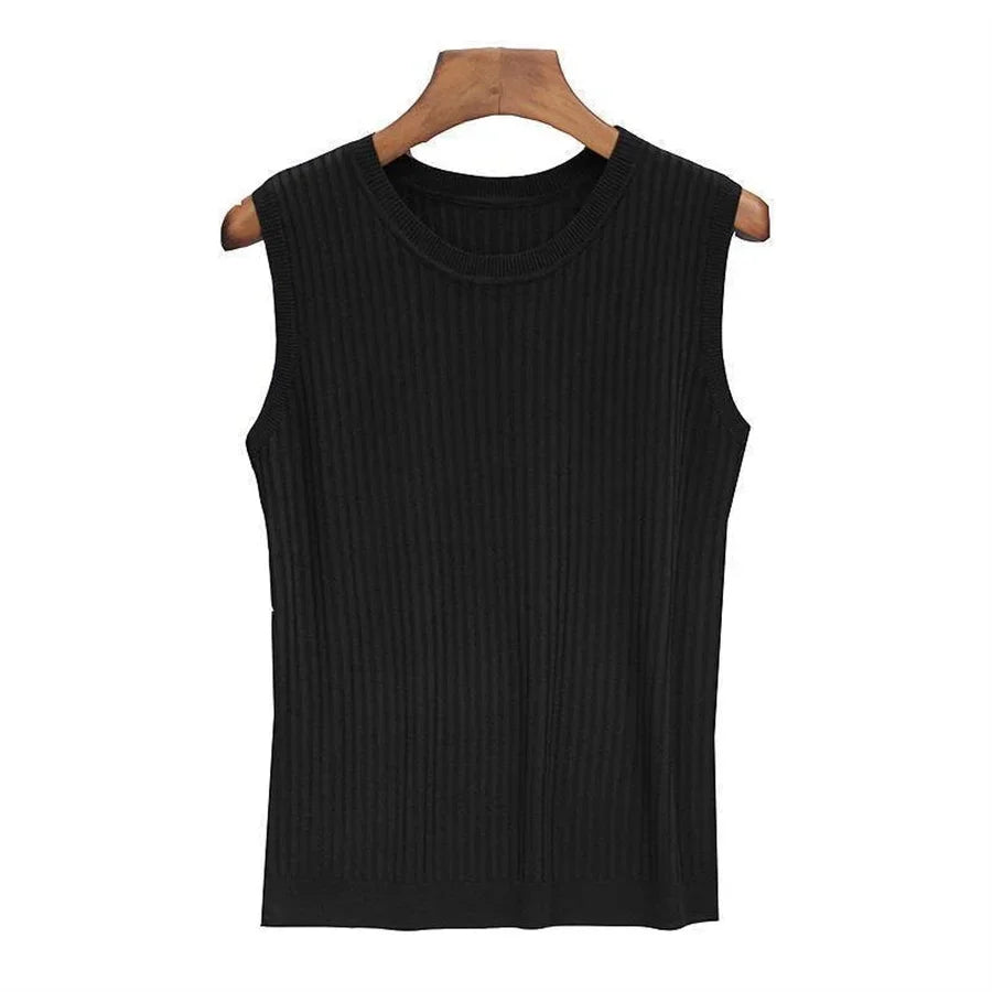 Sleeveless Knitted Blouse | O-Neck Casual Summer Top
