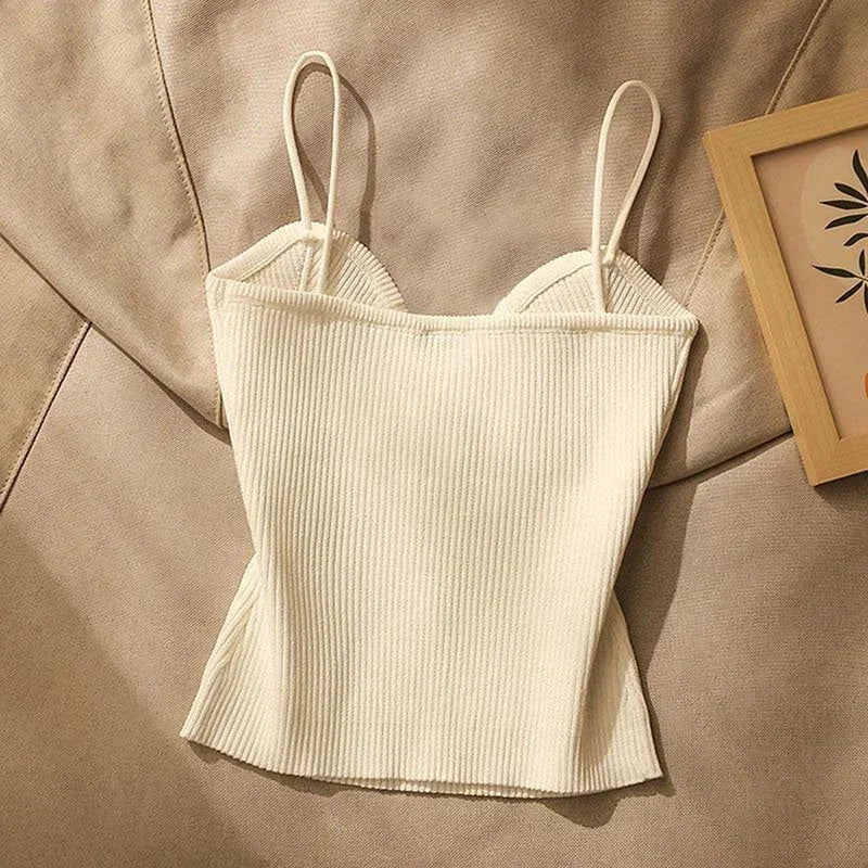 Cross-Knit Suspender Camisole | French Style Slim Fit Tank Top