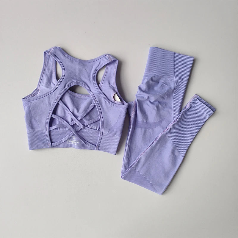 2-Piece Sports Bra Set - Shockproof Fitness