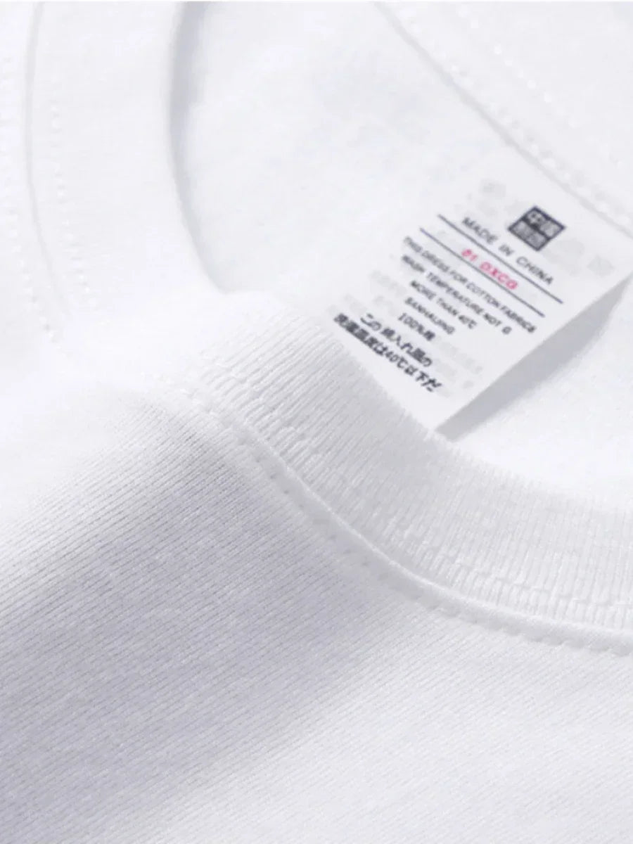 100% Cotton Basic T-Shirt | Loose O-Neck Short Sleeve Casual Tee
