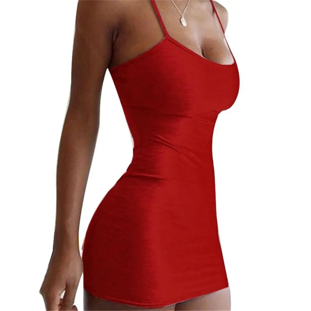 Satin Suspender Party Mini Dress | Slim Fit A-Line Formal Dress