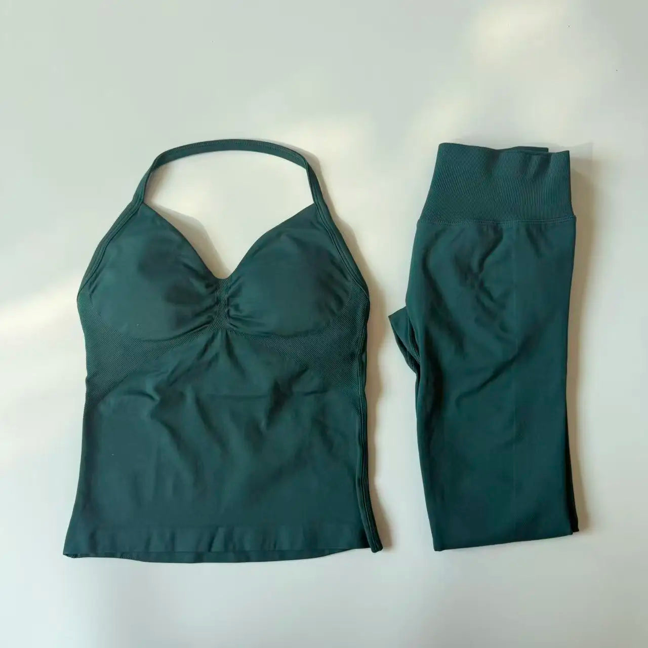 2-Piece Yoga Set - Backless Tank High Waist