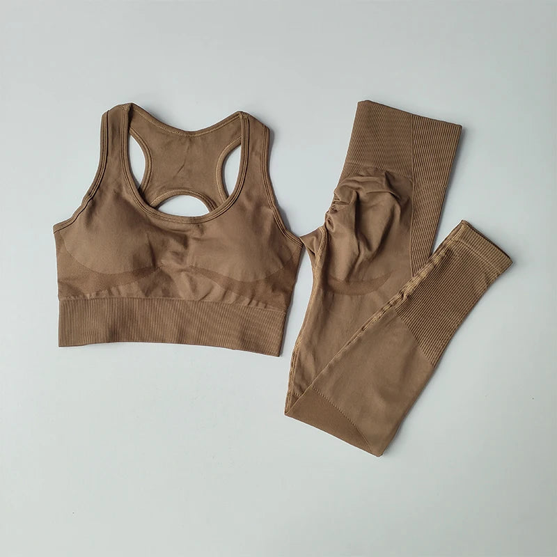 2-Piece Sports Bra Set - Shockproof Fitness