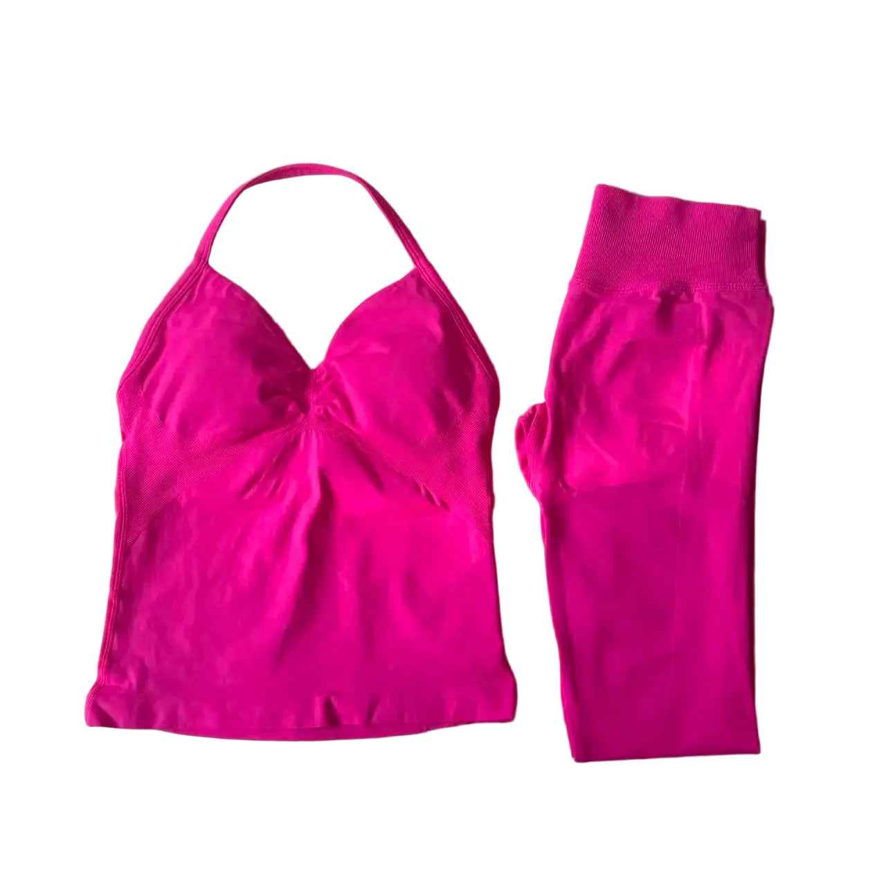 2-Piece Yoga Set - Backless Tank High Waist