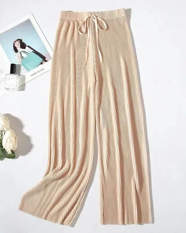 Long Sleeve Shirt & Wide Leg Pants Two-Piece Tracksuit