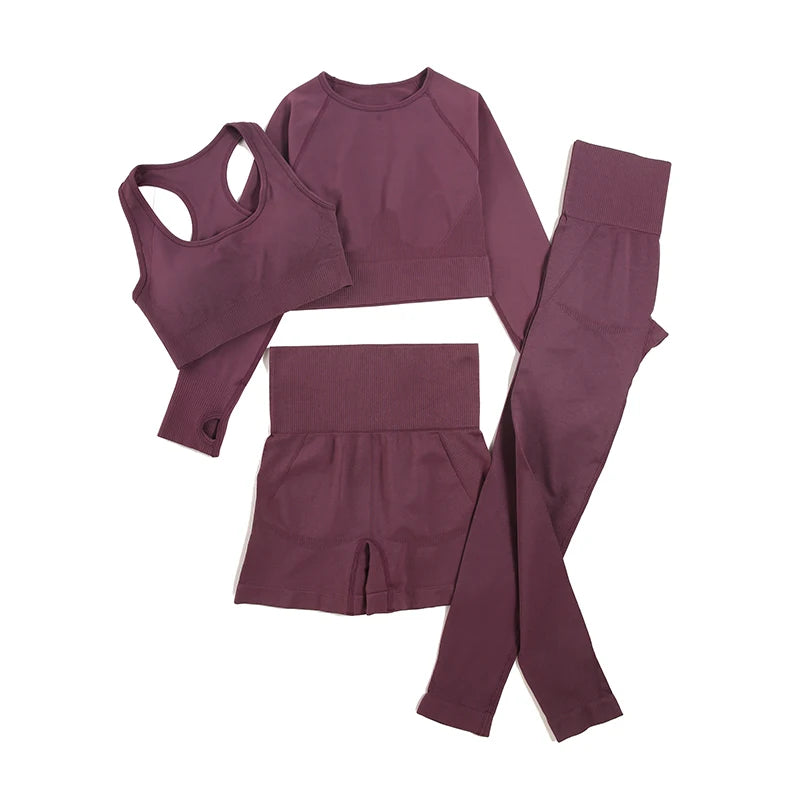 Seamless Gym Sportswear Set | 2, 3 or 4-Piece Yoga Activewear