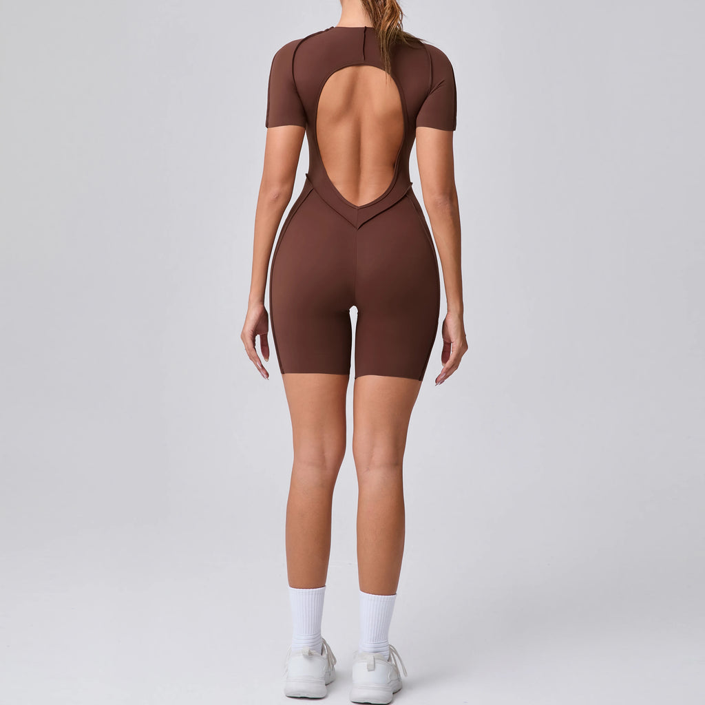 Backless Scrunch Booty Yoga Jumpsuit | Women's Fitness Gym Overalls
