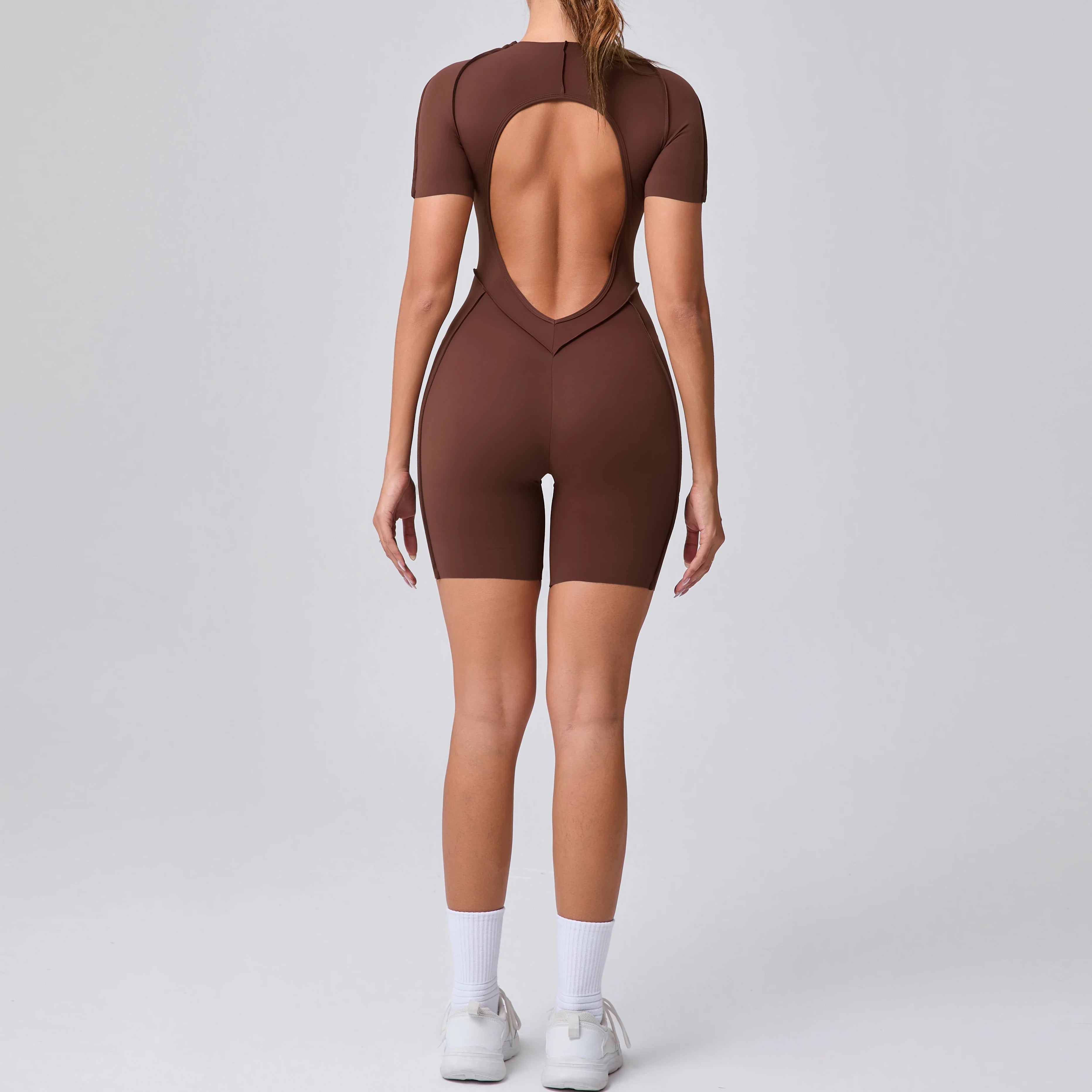 Backless Scrunch Booty Yoga Jumpsuit | Women's Fitness Gym Overalls