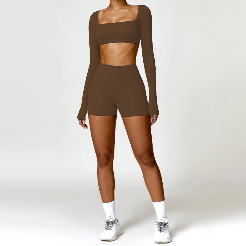 2-Piece Yoga Suit - Quick-Dry Long Sleeve Set