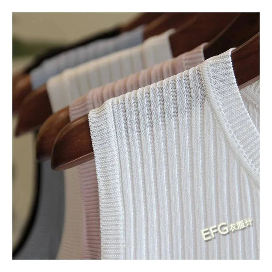 Sleeveless Knitted Blouse | O-Neck Casual Summer Top