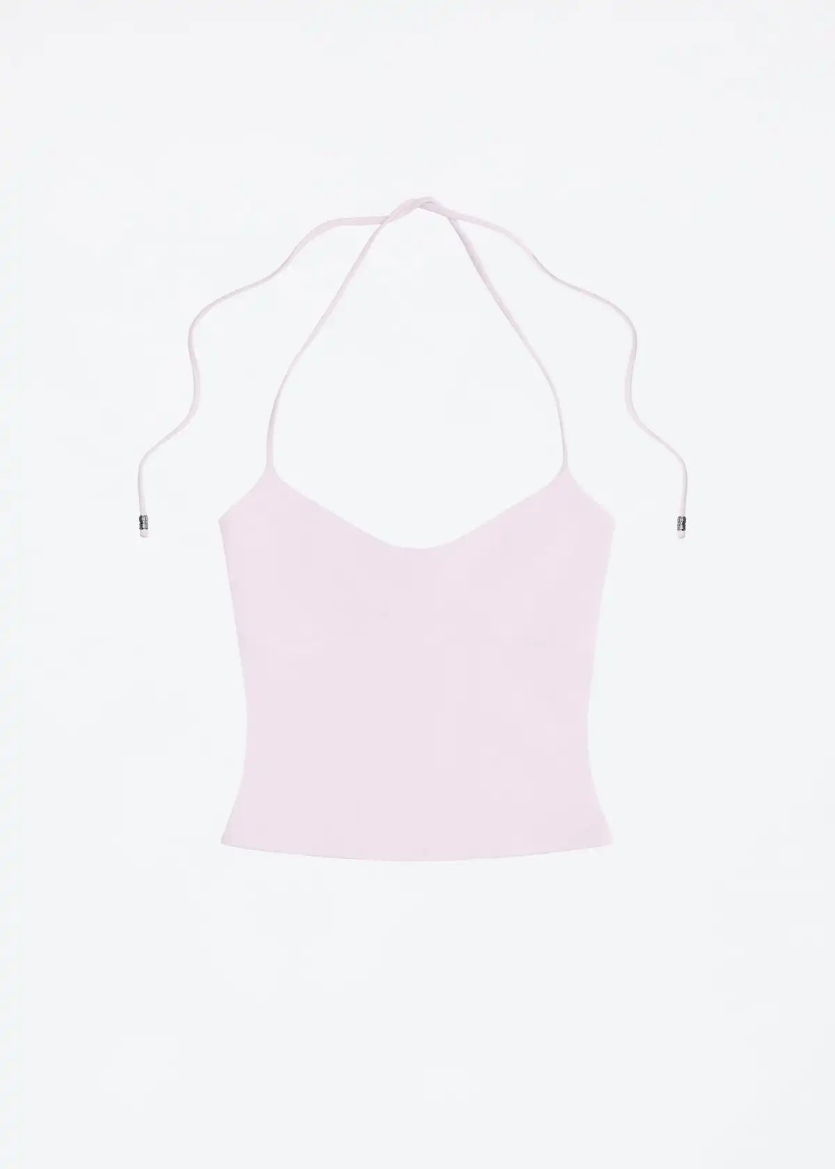 Open-Back Halter Camisole | Metal Accent Self-Tie Straps Top