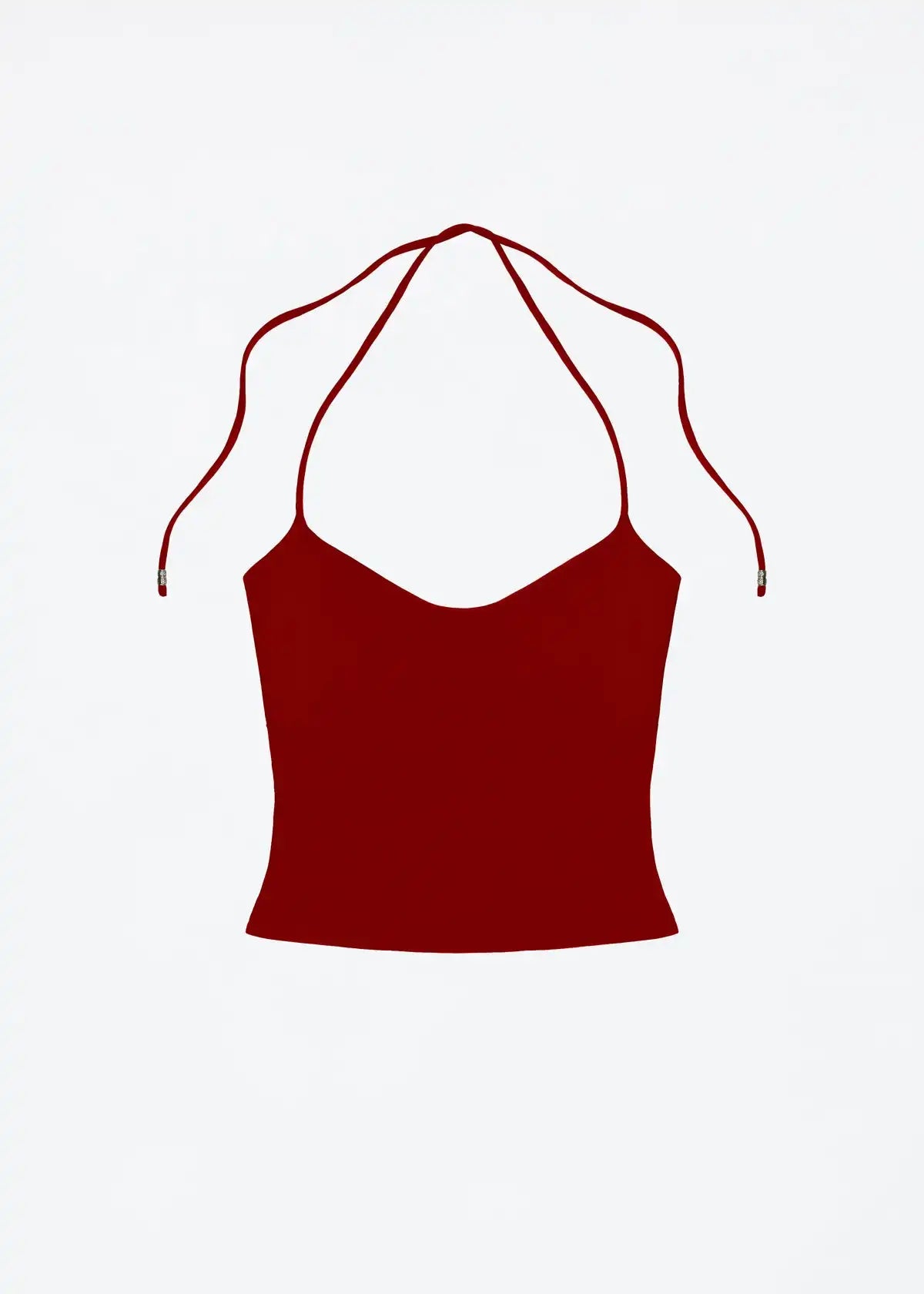 Open-Back Halter Camisole | Metal Accent Self-Tie Straps Top