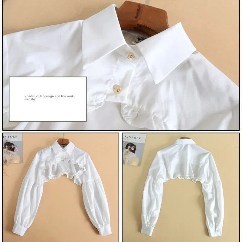 Puff Sleeve Lolita Top | Detachable Ruffled Collar Blouse