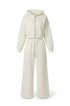 2-Piece Zipper Hoodie Tracksuit Set | Loose Wide Leg Casual Loungewear