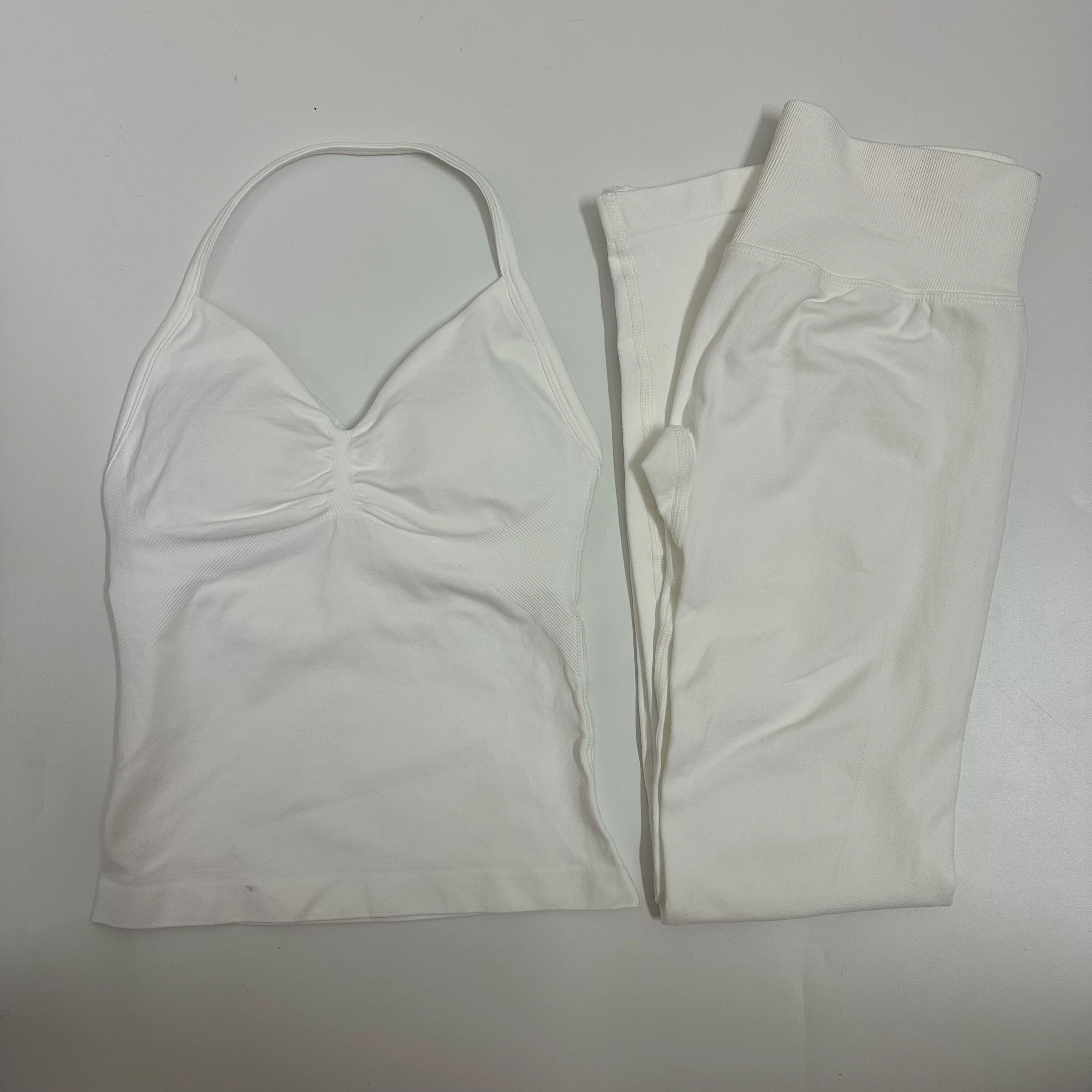 2-Piece Yoga Set - Backless Tank High Waist