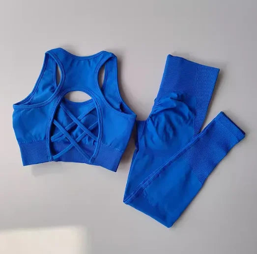 2-Piece Sports Bra Set - Shockproof Fitness