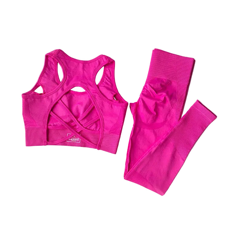 2-Piece Sports Bra Set - Shockproof Fitness