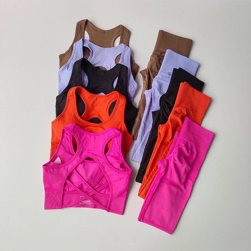 2-Piece Sports Bra Set - Shockproof Fitness