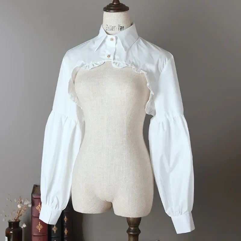 Puff Sleeve Lolita Top | Detachable Ruffled Collar Blouse