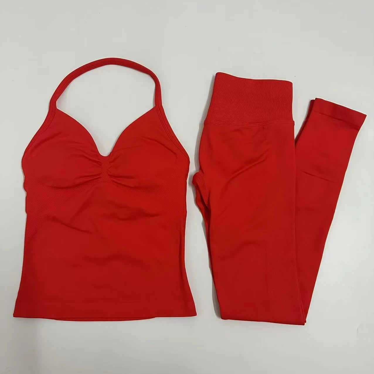 2-Piece Yoga Set - Backless Tank High Waist