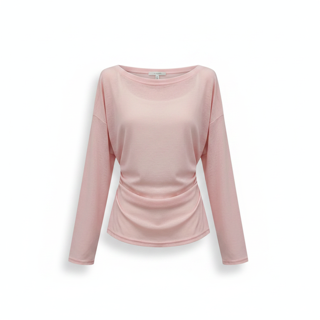 Sheer Oversized Off-Shoulder Top | Back Bandage Long Sleeve Tee