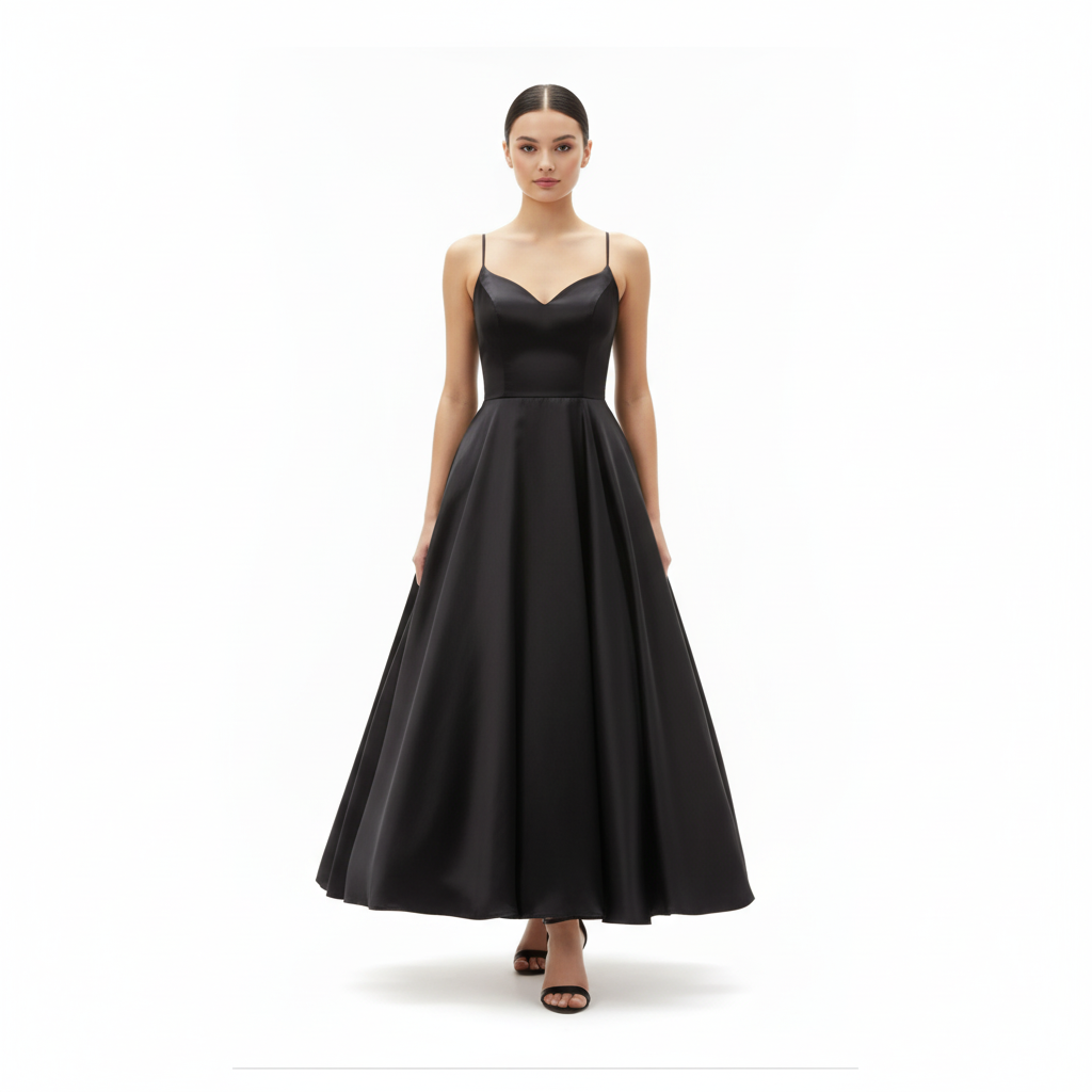 Black Dress with Feet Visible