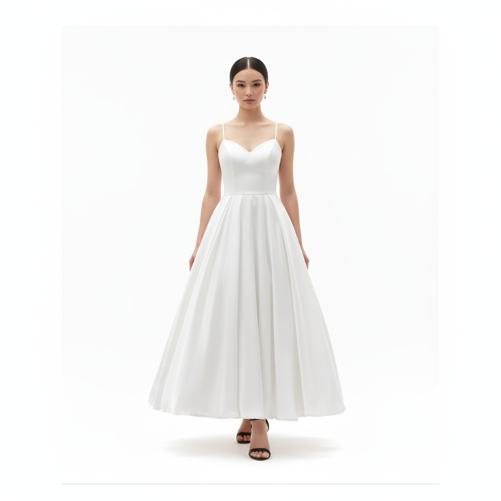 White Dress with Feet Visible