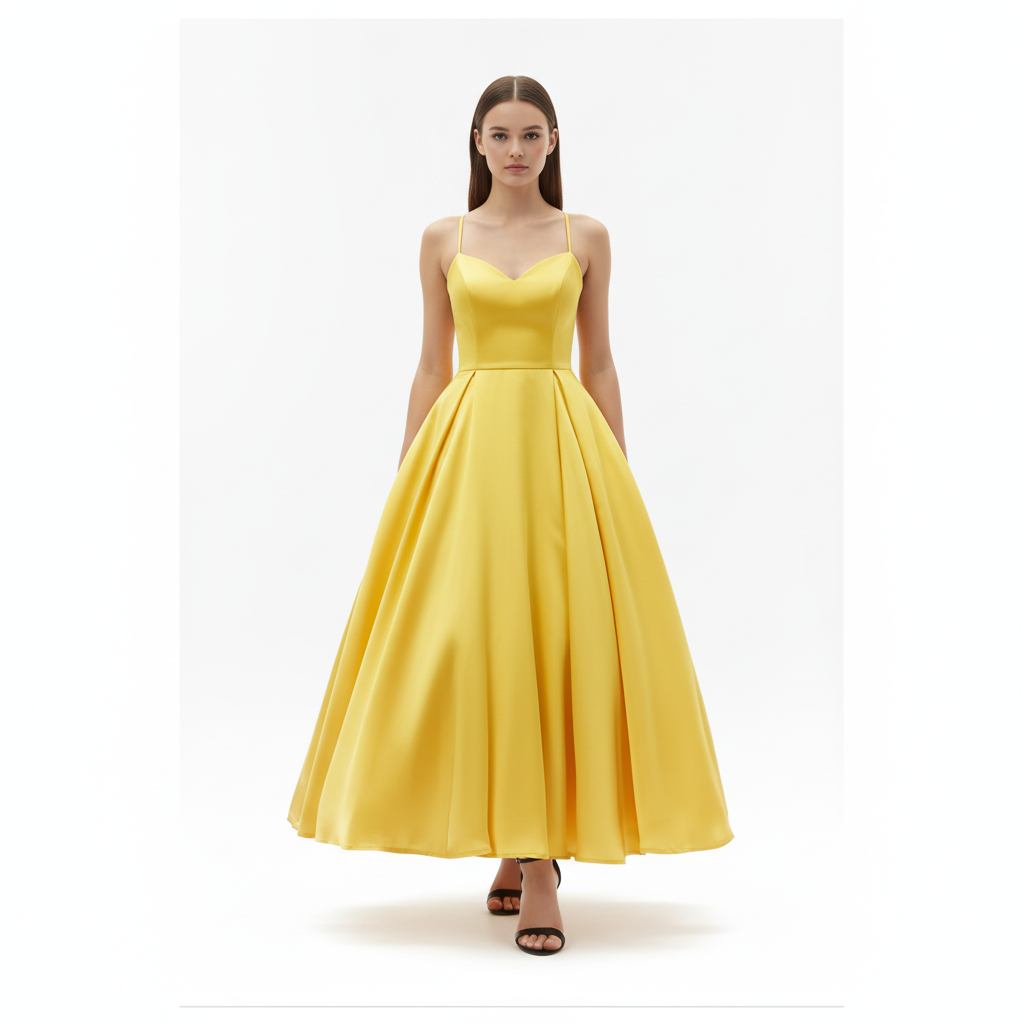 Yellow Dress with Feet Visible